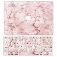 One Micron Case + Keyboard Cover Compatible with MacBook Air 13 Inch, Plastic Pattern Hard Case Shell Compatible MacBook Air 13.3 Inch (Model: A1369/A1466)-Marble #Pink