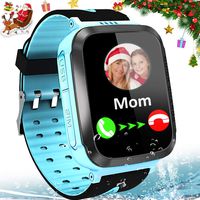 Kids Smart Watches for Girls Boys GPS Tracker IP67 Waterproof Smartwatch Phone Two Way Call SOS Camera Math Game Vice Chat Alarm Clock LED Flashlight 1.44" Touch Screen Christmas Birthday Gift