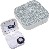 Portable Contact Lens Case Box Travel Kit Mirror + Bottle + Tweezers Container Holder [ Style Baroque ]