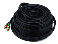 Monoprice 102856 50-Feet 18AWG CL2 Premium 3-RCA Component RG-6 Video Coaxial Cable - Black