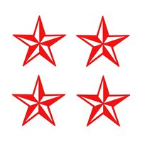 Wild Dingos LLC Set of 4 Small Nautical Stars Vinyl Decal Sticker Red