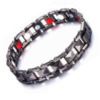 laize Double Row Magnetic Therapy Bracelet 4 in 1 Bio Elements Energy Health Care Jewelry Pain Relief for Arthritis and Carpal Tunnel