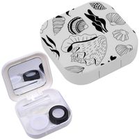 Portable Contact Lens Case Box Travel Kit Mirror + Bottle + Tweezers Container Holder [ Various Sea ]