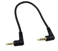 Poyiccot 90 Degree Right Angle 3.5mm 4 Pole Male to 2.5mm 3 Pole Male Headset Stereo Audio Aux Extender Stereo Jack Cable 20cm (3.5 M/ 2.5 M)