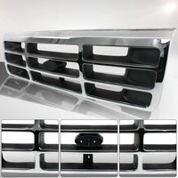 Make Auto Parts Manufacturing Chromed Shell & Gray Insert Grille with Emblem Provision For Ford Bronco 1992-1996 & For Ford F150 F250 F350 1992-1996 - FO1200173