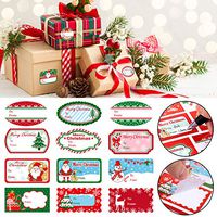 Christmas Self Adhesive Labels Gift Name Tag Christmas Stickers with Santa Claus Snowmen Xmas Tree Deer Stickers for Festival Christmas Birthday Wedding Presents Gift Labels (102 Pieces, 11.8 x 7.3 In