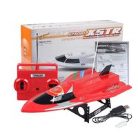 Littleice CT3362 Remote Control Boat RC 4CH Racing Waterproof Remote Outdoor Rowing Toys (Red)