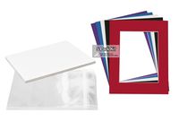 Golden State Art, Pack of 5 Mixed Colors Pre-Cut 16x20 Picture Mat for 11x14 Photo with White Core Bevel Cut Mattes Sets. Includes 5 High Premier Acid Free Matts & 5 Backing Board & 5 Clear Bags