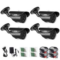 ZOSI 4 Pack 1080p Indoor Outdoor Day Night Vision Weatherproof 42pcs IR Infrared LEDs Security Cameras Kits-3.6mm Lens, 120ft IR Distance, Aluminum Metal Housing (Renewed)