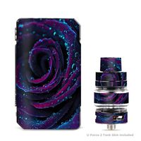 IT'S A SKIN Decal Vinyl Wrap for VooPoo Drag 2 V2 & UForce T2 Tank Vape Sticker Sleeve Cover/Purple Rose Pedals Water Drops