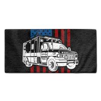 11.8x27.5" Dish Cloth Wash Cloth Ambulance EMT American Flag Face Cleaning Rags Guest Hand Towels