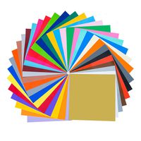Permanent Self Adhesive Backed Vinyl Sheets - 12" X 12" - 49 Assorted Colors for Cricut, Silhouette Cameo & Crafting Machines
