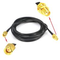 MEW Black SMA Coaxial Extension Cable For WiFi LAN WAN Router Antenna (SMA 3M)