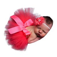 Sunbona Newborn Photography Props,Baby Girl Photo Prop Lace Tutu Skirt Dress Headband Outfit Clothes Set (B)