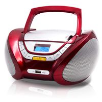 Lauson Boombox with Cd Player Mp3 | Portable Radio CD-player Stereo with USB | Usb & MP3 Player | Headphone Jack (3.5mm) CP542 (Red)