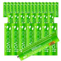 enevolt AAA 900mAh Ni-MH Rechargeable Batteries High-Capacity 1,000 Recharge Cycles and Low Self-Discharge Pre-Charged, Battery Case Included - 32 Pack