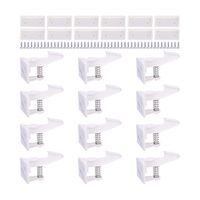 Cabinet Locks Child Safety Latches - OKEFAN 12 Pack Baby Proofing Cabinets Drawer Lock Adhesive Latch for Kids Proof Drawers No Drilling Tools Needed (White)