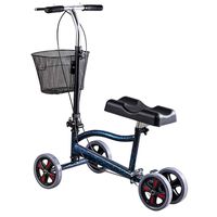 Adjustable Knee Walker with Basket and Knee-pad Steering Ring Knee Scooter for Non-Load-Bearing Injuries Below The Knee