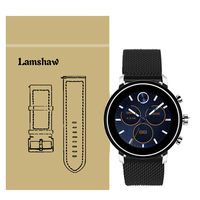 for Movado 2.0 Smartwatch Band, Blueshaw Stainless Steel Mesh Loop Straps Compatible for Movado Connect 2.0 Smartwatch 40mm / 42mm (Black)