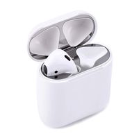 Dust Guard for Airpods Case, 18K Plated Ultra-Thin 0.04mm Premium Metal Sticker for Airpods 1/2 Charging Case Skin Sticker (Silver)