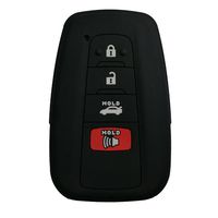 Coolbestda Rubber Smart 4buttons Key Fob Full Cover Remote Case Keyless Protector Jacket for 2018 Toyota Camry C-HR Prius HYQ14FBC Black