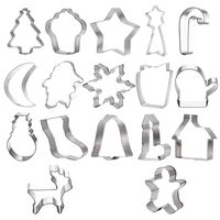 Emoly 17 Pcs Christmas Cookie Cutters - Xmas/Holiday/Wonderland Party Supplies/Favors - Snowflakes/Gingerbread Man