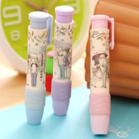 QHB Pencil Eraser Cute Pen Shape Eraser Rubber Students Stationery School Home Cute Kid Gift
