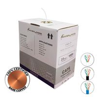 CAT6 Plenum Cable 100% Solid Bare Copper 1000ft Bulk Ethernet Network Wire (White)