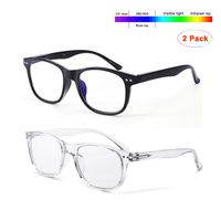 Blue Light Blocking Glasses Women & Men Computer Reading Gaming Glasses 2 Pack Anti Blue Ray and Anti Eyestrain UV Filter Fashion Glasses Classic Black and White by FONHCOO