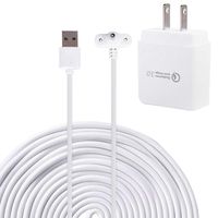 Weatherproof Outdoor Extension Power OWSOO Adapter Charger Cable 6m/20ft for Ring Spotlight Cam Battery,White