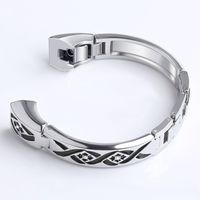 GHIJKL Bands Compatible Fit bit Alta HR and Alta, Adjustable Replacement Metal Classic Embossed Pattern Wrist Accessory Band, Small Large, Silver