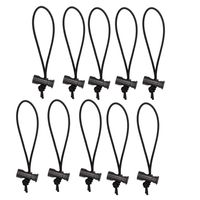 Foto&Tech 10-Pack Multipurpose Extra Thick Toggle Tie/Cable Tie and Organizer Adjustable/Elastic Loop/Instant Clutter Killer/Tangle Tamer/Cable Management for Cord & Cable Reusable (Black)