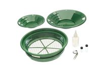 SE Prospector's Choice Gold Panning Kit and 2 Green Pans (7 PC.) - GP5-KIT107