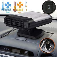 Wonninek Portable Car Heater Defroster 12V Car Heater Cooling Fan Window Demister Fast Heating Quickly Defrosts Defogger Windscreen De-Icer (Gray)