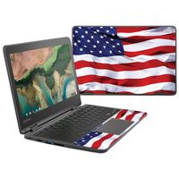 MightySkins Skin Compatible with Lenovo 300e Chromebook 11.6" (2018) - American Flag | Protective, Durable, and Unique Vinyl Decal wrap Cover | Easy to Apply, Remove | Made in The USA