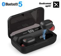 Lersyco Bluetooth Earbuds, TWS Wireless Headphones with Qualcomm aptX, Delivering Immersive Surround Experience, with Built-in Mic, Bluetooth 5.0, 120H Playtime with 2200mAh LED-Display Charging Case