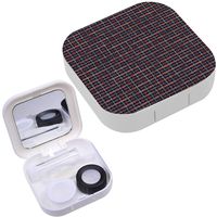 Portable Contact Lens Case Box Travel Kit Mirror + Bottle + Tweezers Container Holder [ Stitched ]
