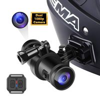 BOBLOV Helmet Dash Camera FHD 1080P Front Rear Dual for Motorcycle Bicycle Remote Control WiFi