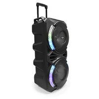 Axess PABT6014 Bluetooth PA 8" X2 Loud Party Speaker, Disco Lights, USB/TF Card/Aux/FM/Mic Inputs, Bass-Treble Control, Remote, Rech. Battery +9 Volt Adaptor & Wired Mic, Wireless, Portable