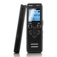 Digital Voice Recorder, 8GB 1536Kbps Lossless Dictaphone Voice Recorder with MP3 Player, Recorder for Lectures with Dual Microphones Support Telephone Recording