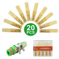 MAIAGO 20-Pack Clarinet Reeds, Strength 2.5， 1/2 Clarinet Reeds Strength Replacement with Plastic Box