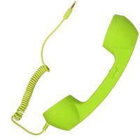 Retro Handset Old School Style Adjustable Tone Phone Telephone Receiver Microphone Earphone 3.5mm Socket for iOS Android Smartphones Mobile Cell Phones (Green)