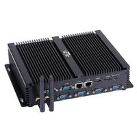 Fanless Industrial PC, Mini PC,with Windows 10 Pro/Linux Ubuntu,Intel Core I7 5500U,(Black),[Partaker I4],[Dual Band WiFi/2HDMI/2 Intel 82574L LAN/4USB3.0/3USB2.0/6COM],(8G RAM/512G SSD)
