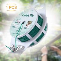 All-Purpose 328 feet Twist Ties - Multifunctional Twist Plant Ties with Cutter, for Plants Support Garden Office and Home Cable Organizing (328 Feet/ 100m, Green, Set of 1)