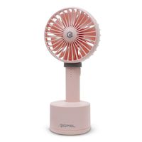 GPEL Mini Handheld Fan, USB, Desk, Oscillation, 5 Speed Small Personal Portable Stroller Table with USB Rechargeable Battery Operated Cooling Electric for Travel Office Room Household, Pink
