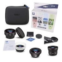 Sirui 4in1 Lens Kit for Mobile Phones (18mm Wide Angle, 60mm Portrait, 170° Fisheye, 10X Macro) Made of German Schott Glass and Aluminium Housing