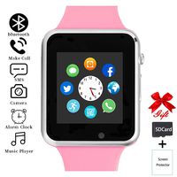 Smart Watch,Unlocked Smartwatch Compatible with Bluetooth/Android/iOS (Partial Functions) Touchscreen Call Text Camera Music Player Notification Sync Smart Watches for Women Men Kids (Lightpink)