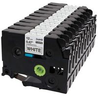 10 PK Compatible with Brother P Touch Label Maker Tape TZe 231 for PT-D200 PT-D210 PT-D400 PT-H100 PT-1230PC PT-1180 PT-1280 PT-1880 PT-1090, 12mm 0.47 Inch Laminated Black on White