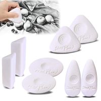 iMustech Erasers Premium Vinyl Art Rubber Gum Eraser - White Artist Erasers for Artists and Kids Latex-Free Art Drawing Erasers with Grip Erasers Bulk for School - 8 PCS