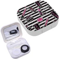 Portable Contact Lens Case Box Travel Kit Mirror + Bottle + Tweezers Container Holder [ Fashion ]